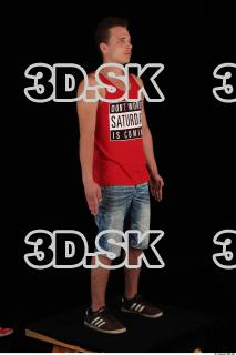 0008 Whole body red shirt short jeans  black shoes…